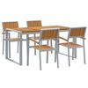 vidaXL Ensemble de salle &agrave; manger pour jardin 5 pc Gris