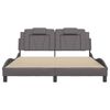 vidaXL Cadre de lit Viana avec LED sans matelas gris 160x200 cm