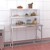 vidaXL Table de travail de cuisine avec &eacute;tag&egrave;re 120x60x145 cm Inox