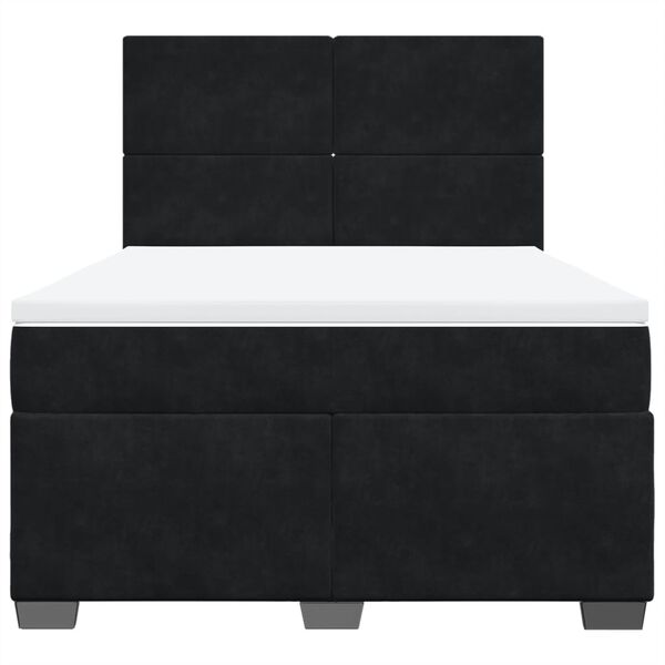 vidaXL Sommier &agrave; lattes de lit et matelas Noir 160x200 cm Velours