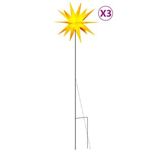 vidaXL Lumi&egrave;res de No&euml;l avec piquets 3 pcs LED pliable jaune 35 cm