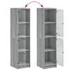 vidaXL Buffet avec portes en verre sonoma gris 35x37x142 cm