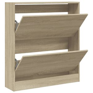 vidaXL Armoire &agrave; chaussures ch&ecirc;ne sonoma 80x21x87,5 cm bois ing&eacute;nierie