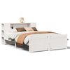 vidaXL Lit biblioth&egrave;que sans matelas blanc 135x190 cm bois pin massif