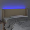 vidaXL T&ecirc;te de lit &agrave; LED Cr&egrave;me 103x16x78/88 cm Tissu