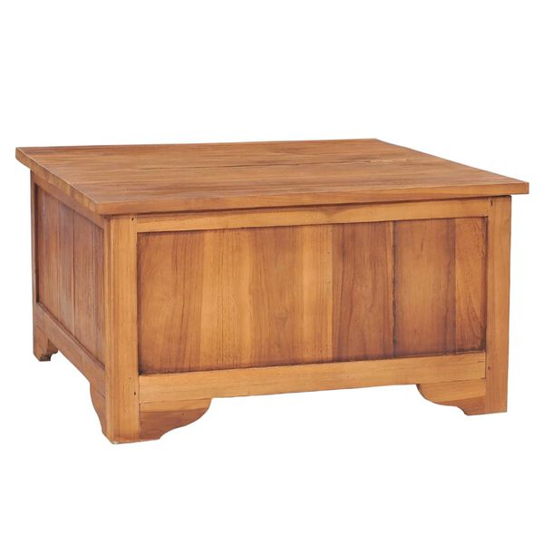 vidaXL Table basse avec dessus rabattable 65x65x35 cm Bois de teck