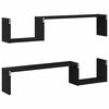 vidaXL &Eacute;tag&egrave;re Murale avec &eacute;tag&egrave;re 2 pcs Ch&ecirc;ne noir 100 x 15 x 20 cm