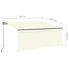 vidaXL Auvent r&eacute;tractable manuel avec store 3,5x2,5 m Cr&egrave;me