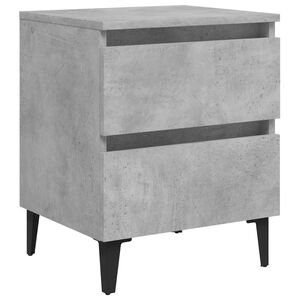 vidaXL Table de chevet gris b&eacute;ton 40x35x50 cm bois d'ing&eacute;nierie