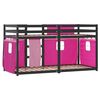 vidaXL Lit superpos&eacute; sans matelas rose 90x200 cm bois de pin massif