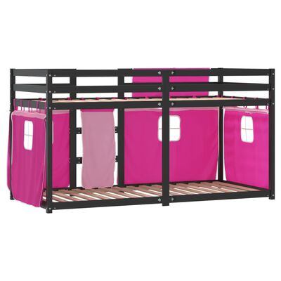 vidaXL Lit superposé sans matelas rose 90x200 cm bois de pin massif