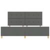 vidaXL Cadre de lit avec t&ecirc;te de lit Gris fonc&eacute; 200 x 200 cm tissu