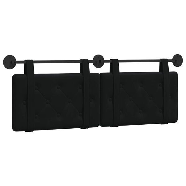 vidaXL T&ecirc;te de lit suspendue Noir 130 x 55 x 5 cm Velours