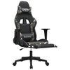 vidaXL Chaise de jeu de massage repose-pied Noir camouflage Similicuir