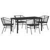 vidaXL Ensemble de salle &agrave; manger pour jardin 5 pcs Noir polyrotin