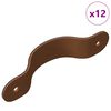 vidaXL Poign&eacute;es de Cabinet 12 pcs Marron 140 x 25 x 2,3 mm PU