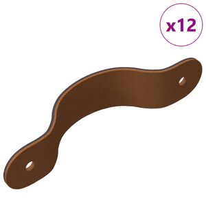 vidaXL Poign&eacute;es de Cabinet 12 pcs Marron 140 x 25 x 2,3 mm PU