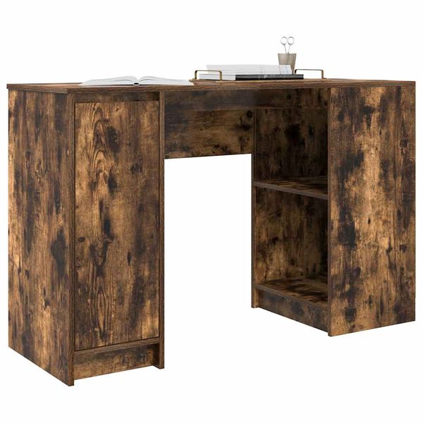 vidaXL Bureau ch&ecirc;ne fum&eacute; 120x42x76 cm bois d'ing&eacute;nierie