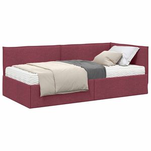vidaXL Cadre de lit d'angle avec matelas 2 pi&egrave;ces Gris Velours