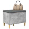 vidaXL Banc d'entr&eacute;e avec coussin Gris b&eacute;ton 60 x 38 x 46 cm