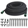vidaXL Tuyau d'arrosage de jardin noir 0,6" 25 m caoutchouc