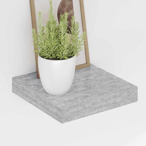 vidaXL &Eacute;tag&egrave;res murales flottantes 4 pcs gris b&eacute;ton 23x23,5x3,8 cm MDF