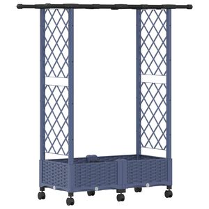vidaXL Lit &Eacute;lev&eacute; avec Treillis et Toit Gris 122,5 x 40 x 127 cm PP
