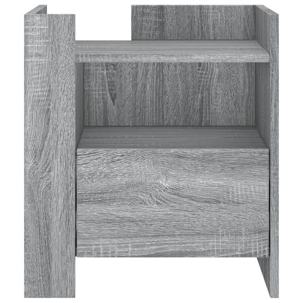 vidaXL Table de chevet sonoma gris 45x50x50 cm bois d'ing&eacute;nierie