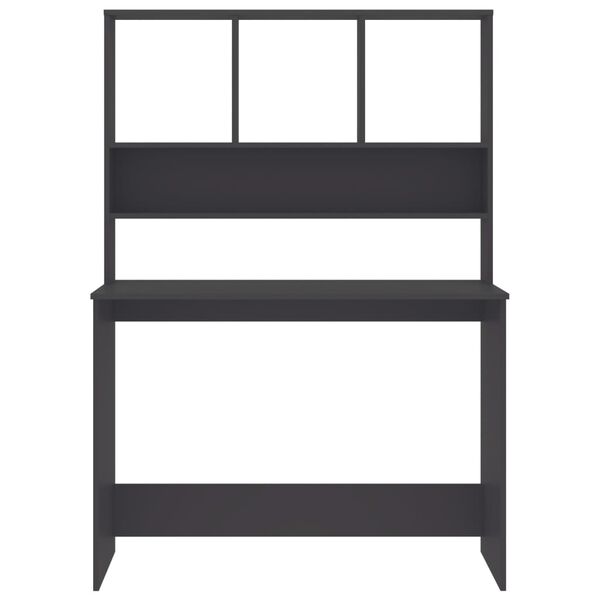 vidaXL Bureau avec &eacute;tag&egrave;res Gris 110x45x157 cm Bois d'ing&eacute;nierie