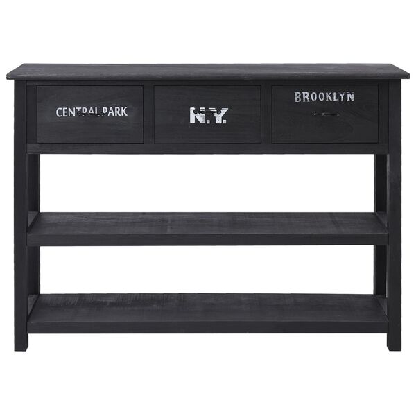 vidaXL Buffet Noir 108x30x76 cm Bois de Paulownia massif