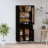 vidaXL Buffet haut Noir Bois d'ing&eacute;nierie