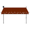 vidaXL Auvent manuel r&eacute;tractable avec LED 300 cm Orange et marron
