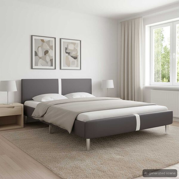 vidaXL Cadre de lit sans matelas gris similicuir 140x200 cm