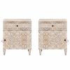vidaXL Armoire de lit Blanc 50 x 33 x 60 cm Bois de mangue massif