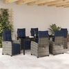 vidaXL Ensemble de salle &agrave; manger pour jardin 7 pcs Gris polyrotin