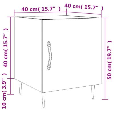 vidaXL Tables de chevet 2 pcs gris béton 40x40x50 cm bois d’ingénierie