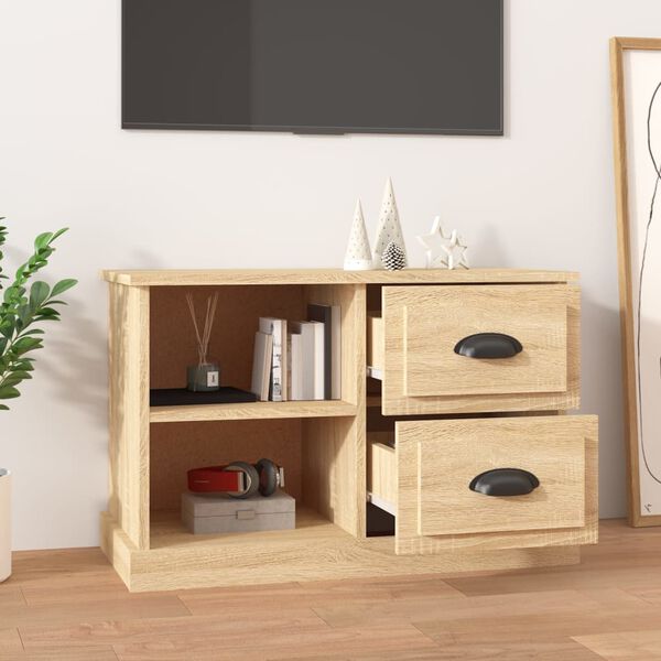 vidaXL Meuble TV ch&ecirc;ne sonoma 73x35,5x47,5 cm bois d'ing&eacute;nierie