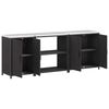 vidaXL Ensemble de rangement cuisine avec &eacute;tag&egrave;re 3 pcs Noir Acier