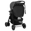 vidaXL Poussette pour bébé 2-en-1 Gris foncé et noir Acier