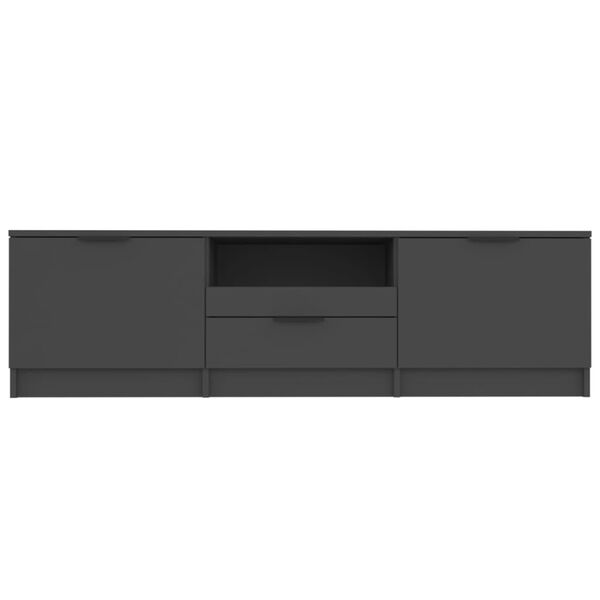 vidaXL Meuble TV Noir 140x35x40 cm Bois d'ing&eacute;nierie