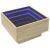 vidaXL Table basse avec LED chêne sonoma 50x50x30 cm bois d'ingénierie