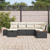 vidaXL Ensemble de canap&eacute; de jardin avec coussin 6 pcs Noir polyrotin