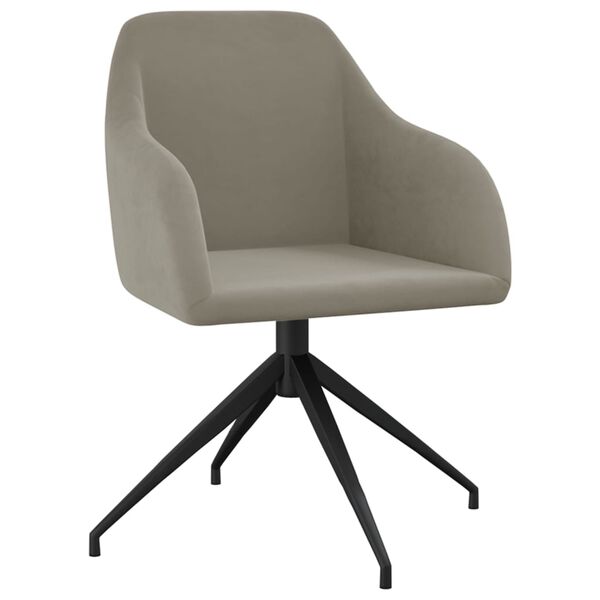 vidaXL Chaises &agrave; manger lot de 6 gris clair velours