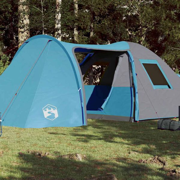 vidaXL Tente familiale &agrave; d&ocirc;me 6 personnes bleu imperm&eacute;able