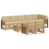 vidaXL Ensemble de canap&eacute;s d'ext&eacute;rieur 9 pcs Blanc et Beige