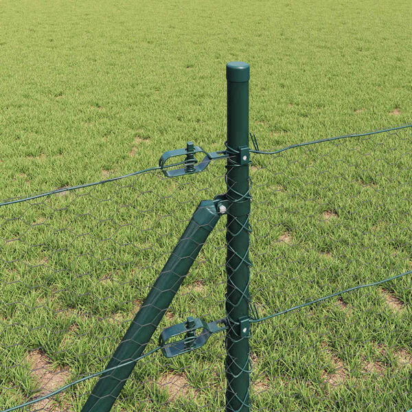 vidaXL Cl&ocirc;ture avec poteaux Gris 0.4 x 50 m Acier recouvert de PVC