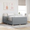 vidaXL Cadre de lit avec matelas Gris clair 140 x 200 cm tissu