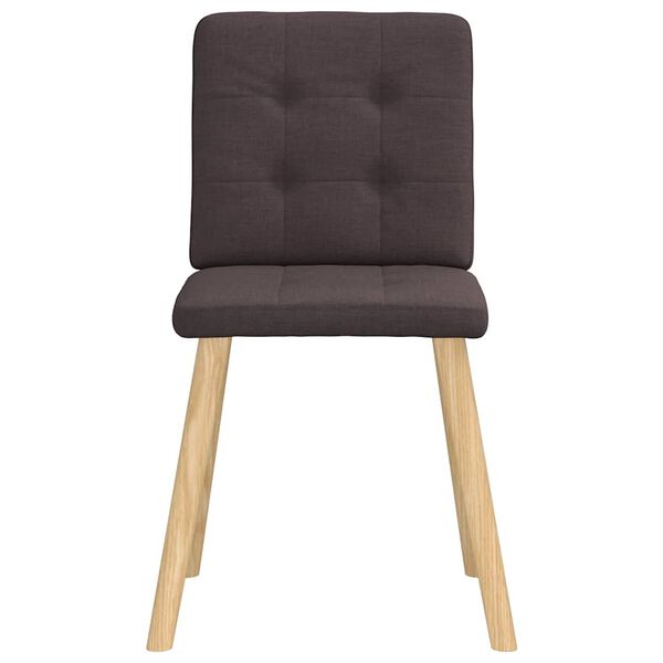 vidaXL Chaises &agrave; manger lot de 4 marron fonc&eacute; tissu