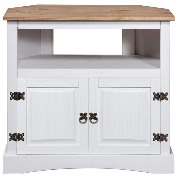 vidaXL Table console Gamme Corona Pin mexicain Blanc 80x43x78 cm