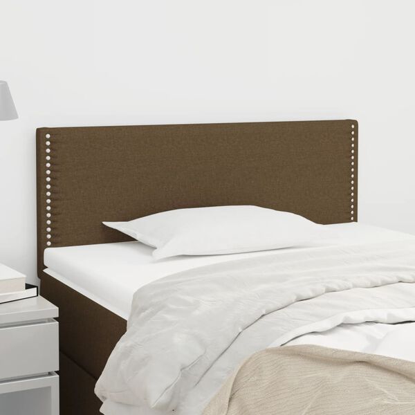 vidaXL T&ecirc;te de lit Marron Fonc&eacute; 80x5x78/88 cm Tissu